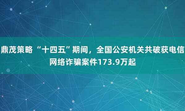 鼎茂策略 “十四五”期间，全国公安机关共破获电信网络诈骗案件173.9万起